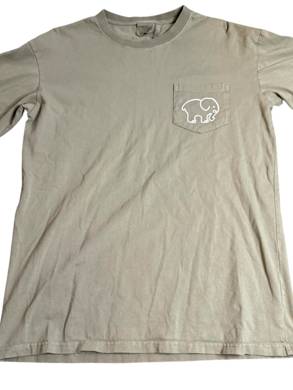 Ivory Ella Long Sleeve T-Shirt Sage Green Elephant Logo Size Medium